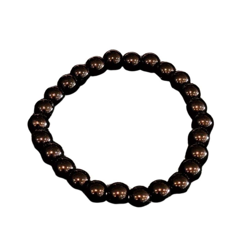 High Gloss Genuine Onyx Beads Stretch Bracelet 8mm Natural Stone Gemstone